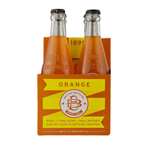 Boylan Bottling Company Cane Sugar Orange Soda 4 x 12oz