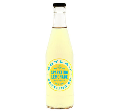 Bottle of Boylan Sparkling Lemonade on a white background