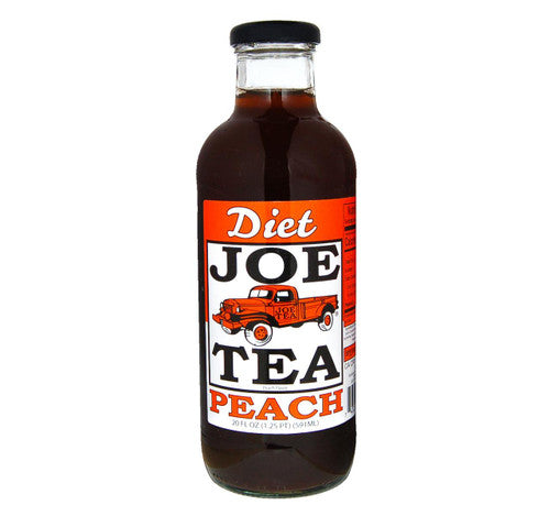 Bottle of Diet Joe Tea Peach on a white background