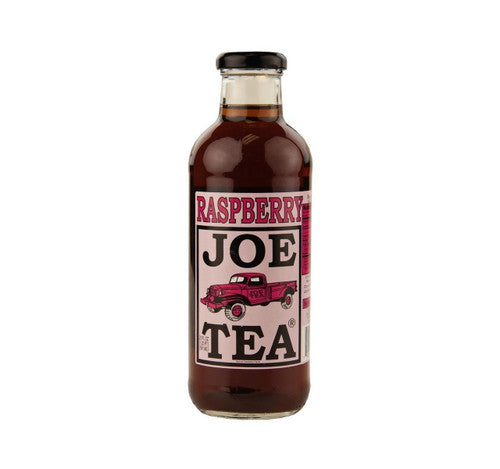 Bottle of Raspberry Joe Tea on a white background