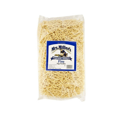 Bag of Mrs. Miller's Fine Egg Noodles on a white background