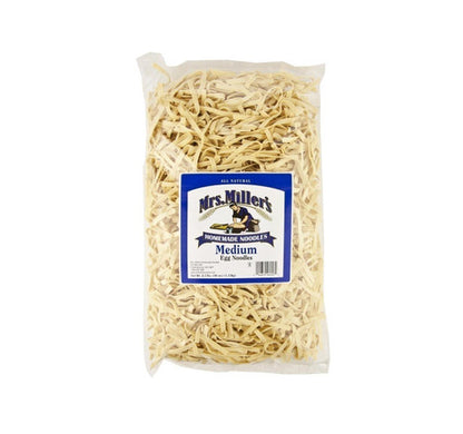 Pack of Mrs. Miller's Medium Egg Noodles on a white background