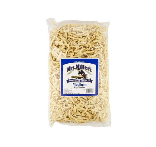 Pack of Mrs. Miller's Medium Egg Noodles on a white background