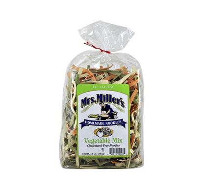 Bag of Mrs. Miller's Homemade Noodles Vegetable Mix on a white background