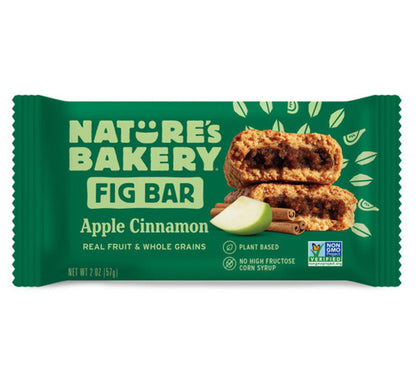 Nature's Bakery Fig Bar with Apple Cinnamon flavor on a green package