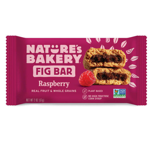 Nature's Bakery Fig Bar raspberry flavor on a white background