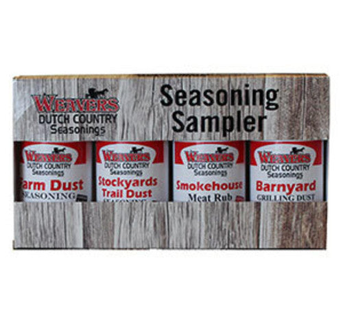 Weaver's Dutch Country Seasonings seasoning sampler on a white background
