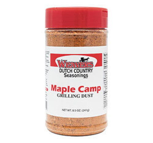 Jar of Weyers Dutch Country Seasonings Maple Camp Grilling Dust on a white background