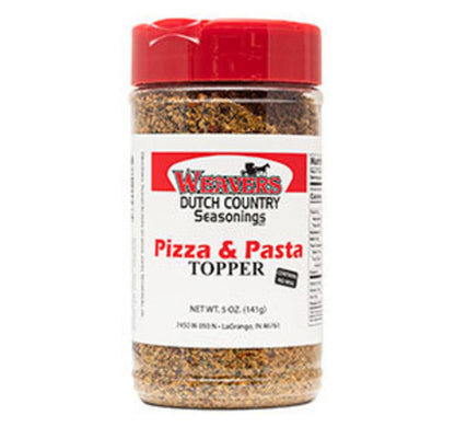 Weaver's Dutch Country Seasonings Pizza & Pasta Topper jar on a white background