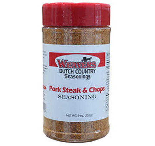 Weaver's Dutch Country Pork Steak & Chops seasoning jar on a white background