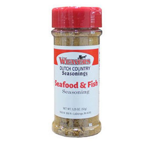 Weiner's Seafood & Fish Seasoning bottle with red cap on a white background