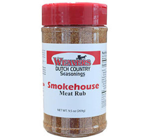 Jar of Weavers Dutch Country Smokehouse Meat Rub on a white background