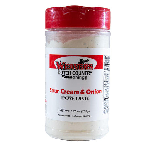 Jar of Weaver's Dutch Country Sour Cream & Onion Powder on a white background